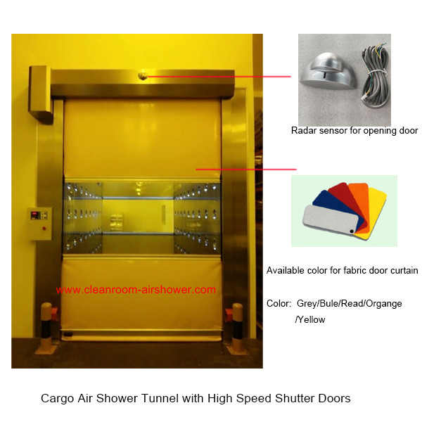 深さ4000mmの完全なステンレス鋼の304スペース節約の1.5kw最高速度シャッター ドアが付いている産業空気シャワーのトンネル 1
