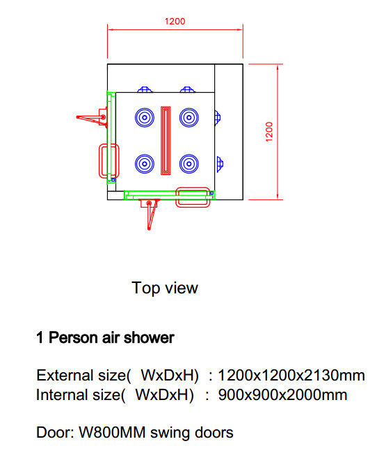 1人のためにTwo-side吹くこと、自動働きの個人的なクリーンルームの空気シャワー 4